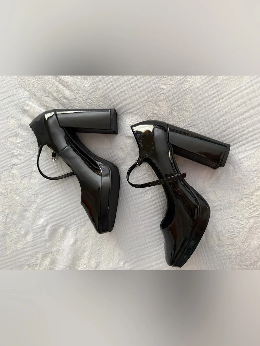 Madden Girl Black Patent Platform Mary Jane Pumps